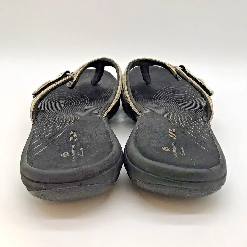 Clarks Cloudsteppers Brinkley Jazz Sandals Women's 9M Sea Snake Flip Flop Thongs